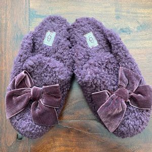 UGG Addison velvet bow slippers